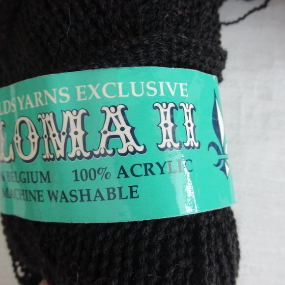 Lot of 5 Skeins VTG Reynolds Kitten Yarn, Acrylic Paloma II Black from Belgium - Picture 4 of 12